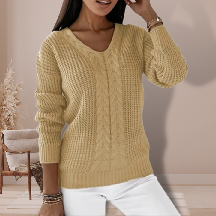 Maris | Elegant Kabelpatroon Trui